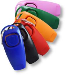 Kliker Szkoleniowy z gwizdkiem dla psa mix kolorów Gwizdek Clicker Tresura