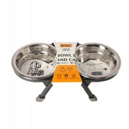 Dingo Miseczki metalowe na stojaku z recyklingu dla psa/kota 11,5cm/0,24lx2
