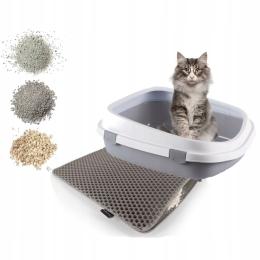 Mata pod kuwetę wycieraczka dla kota Diamentiq szara 45x60