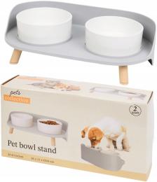 Miska Miseczka Podwójna Ceramiczna na Karmę dla Psa Kota z Podstawką Karma