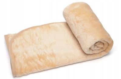 Kocyk dla psa kota beżowy koc 160x100 L pluszowy