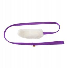 Dingo Szarpak naturalne futro owcze z rączką Fioletowa DŁ.130CM Włos Krótki