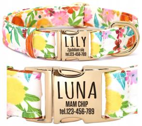 Obroża dla Psa Mocna Materiałowa Identyfikator Adresówka Grawer roz. S