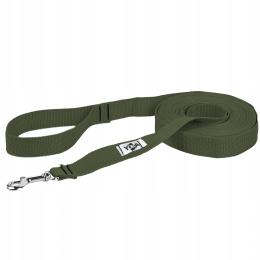Smycz dla psa Szeroka Treningowa Długa Taśma 5m Zielona khaki
