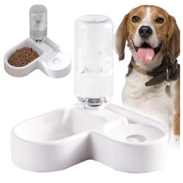 Podwójna Miska Dla Psa z Automatycznym Dozownikiem Wody Poidło dla Psa Kota