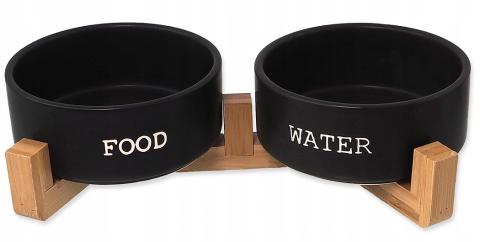 Zestaw Misek Ceramicznych Dla Psa Kota Czarne 2x400 ML Dog Fantasy