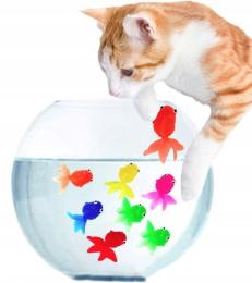 Zabawka Dla Kota Pływające Silikonowe Duże Rybki Do Wyławiania Wędkowanie