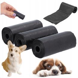 Woreczki na psie odchody worki wytrzymałe czarne mocne z recyklingu 45x