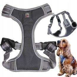 Szelki dla dużego psa Mocne Solid owczarka gray XL