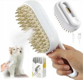 Szczotka parowa do sierści dla kotów/psów biała efektywne szczotkowanie