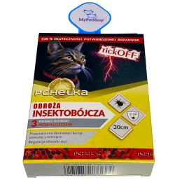 Obroża Insektobójcza dla Kota TickOFF S 20-30 cm. Potwierdzona Badaniami.