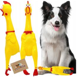 Gumowa zabawka Kurczak dla psa piszcząca 38 cm Gryzak Antystresowy Duża