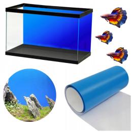 Tło do Akwarium Błękitne Folia Samoprzylepna Wodoodoprna 120x50cm