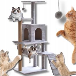 Drapak budka dla kota duży wysoki legowisko dla dużego kota drabinka słupek