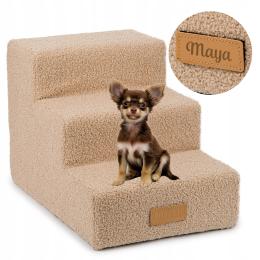 Schodki Dla Psa kota Schody 3 stopnie rampa podest 30 cm Grawer imię