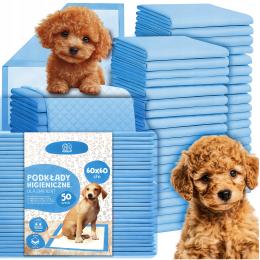Podkłady Maty Dla Psów Higieniczne Nauka Sikania Chłonne 50 Sztuk 60X60 CM