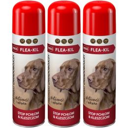 Spray Na Pchły I Kleszcze dla Psa Robaki Owady Owadobójczy 250 ml x 3