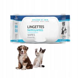 Francodex Chusteczki Nawilżone do Pielęgnacji Łap Uszu Oczu Psa Kota 30szt
