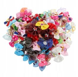 Spinka dla psa gumki kokardki york shih tzu maltańczyka 20 sztuk z ozdobą