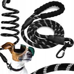 Smycz Dla Psa 3 Metry Linka Treningowa Lina Odblaskowa Wytrzymała Czarna