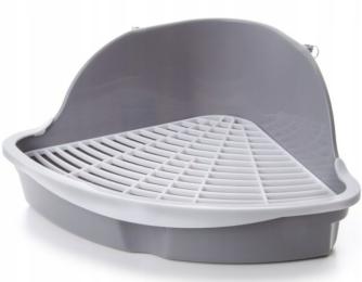 Jk Animals Kuweta toaleta narożna dla świnki morskiej mała 18x18x25cm Szara