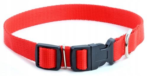 Obroża Zatrzask full regulacja Taśma 50cm Czerwona