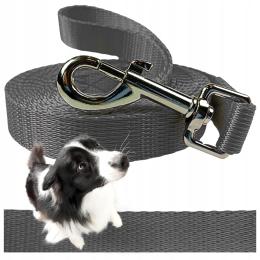 Smycz Treningowa Dla Psa 7M Linka Taśma Mocna Solidna Szara
