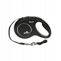 Flexi New Classic M taśma 5m Czarny do 25kg