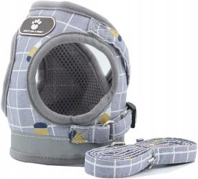 Szelki Materiałowe Dla Psa Miękkie Szare M 3-4,5KG