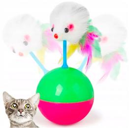 Zabawka dla kota mysz na piłce wańka wstańka