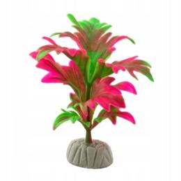 Roślina sztuczna do akwarium ozdobna dekoracja mała 10cm różowo-zielona