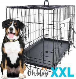 Duża Klatka Kennelowa Kojec XXL dla Psa 105x75x69 Transporter Metalowy Skła