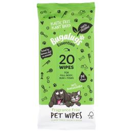 Bugalugs Pet Wipes bezzapachowe nawilżane chusteczki dla psa i kota, 20szt.