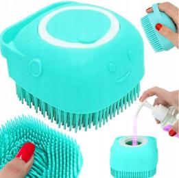 Szczotka Do Mycia Sierści Dla Psa Kota Z Dozownikiem Na Szampon Silikonowa