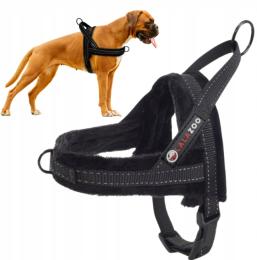 Szelki norweskie dla psa Guard z uchwytem Minesota odblaskowe czarne rozm M