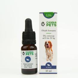 Olejek konopny 2,5% dla zwierząt łosoś 10ml