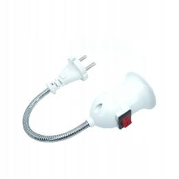 Oprawka żarówki E27 gniazdo wtyczka gęsia szyja do kontaktu lampka nocna