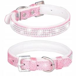 Obroża dla psa skóra jasny róż 29 38 cm. Długość 42 cm. Różowa