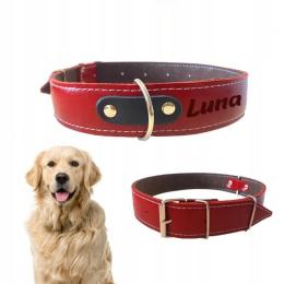 Obroża dla psa Skórzana Z imieniem Grawerem Dogeste XL