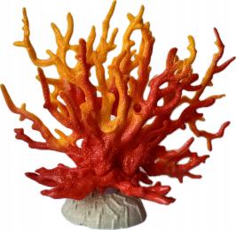 Rafa Koralowa Do Akwarium Sztuczna Ozdoba Dekoracja Pomarańczowa Wys. 18CM