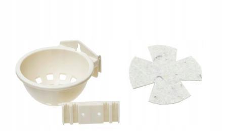 Gniazdo lęgowe białe 10,2cm +uchwyt mocujący +Wkład Filc do gniazda Polmark