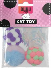 Zabawka dla kota zestaw 4 piłek pluszowych i szeleszczących Bubu Pets