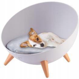 Petstory szare Legowisko na Nóżkach dla małego psa Kanapa kojec