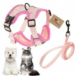 Szelki dla małego psa kota typu Guard bezuciskowe odblask Smycz XL