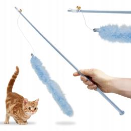 Wędka Zabawka Dla Dużego Kota Z Piórkiem Boa I Dzwonkiem Trixie XXL 65CM