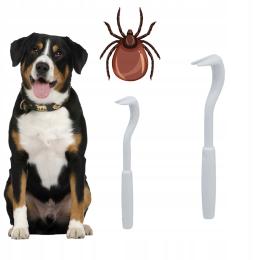 Haczyki do usuwania kleszczy, białe, plastik, 6-4,5cm, 2 szt/opak TX-2381