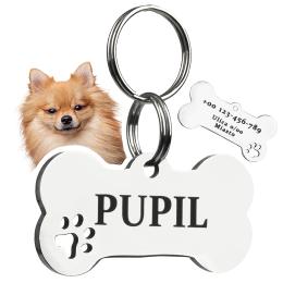 Metalowa Zawieszka Adresówka Dla Psa Z Grawerem Kość srebrna