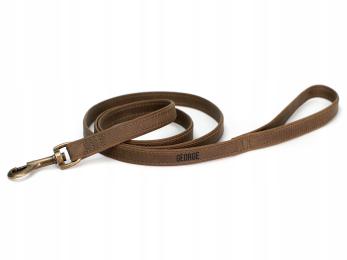 Smycz dla Psa Skórzana z Grawerem Czekolada kolor L Rozmiar