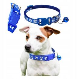 Regulowana Obroża dla kota psa York Maltańczyka Odblask Stylowa 33G