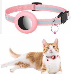 Obroza Z Etui Na Lokalizator Apple Airtag Dla Psa Kota Gps Odblask Rozowa